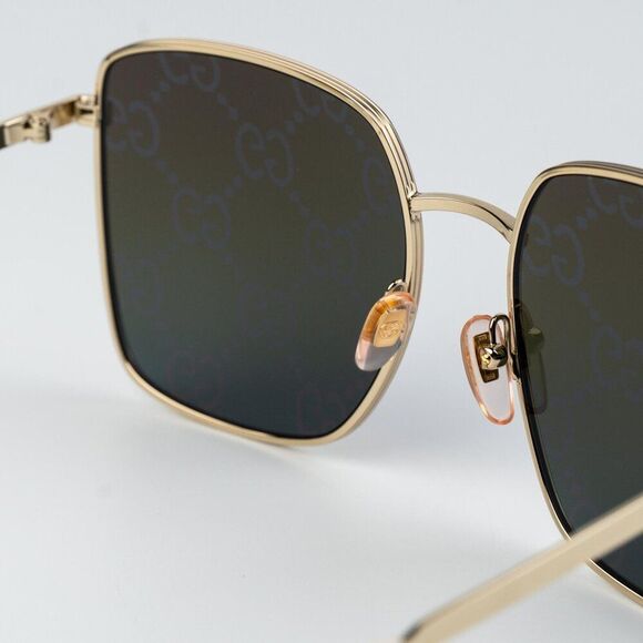 Gucci Women Sunglasses Gold Multicolor GG Pattern Mirror Square GG0802S 004 main image 13